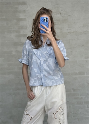 Manet jacuard bluse Lyseblå Neo Noir 